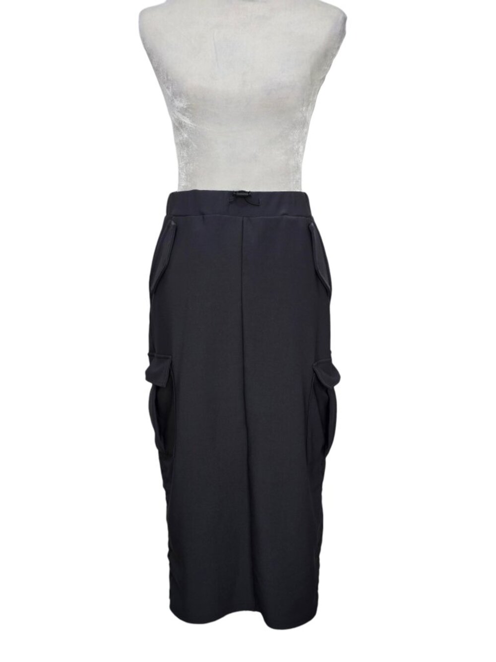 Free Haven Grey Long Cargo Skirt w. 4 Pockets Comfy and Adjustable Size Medium